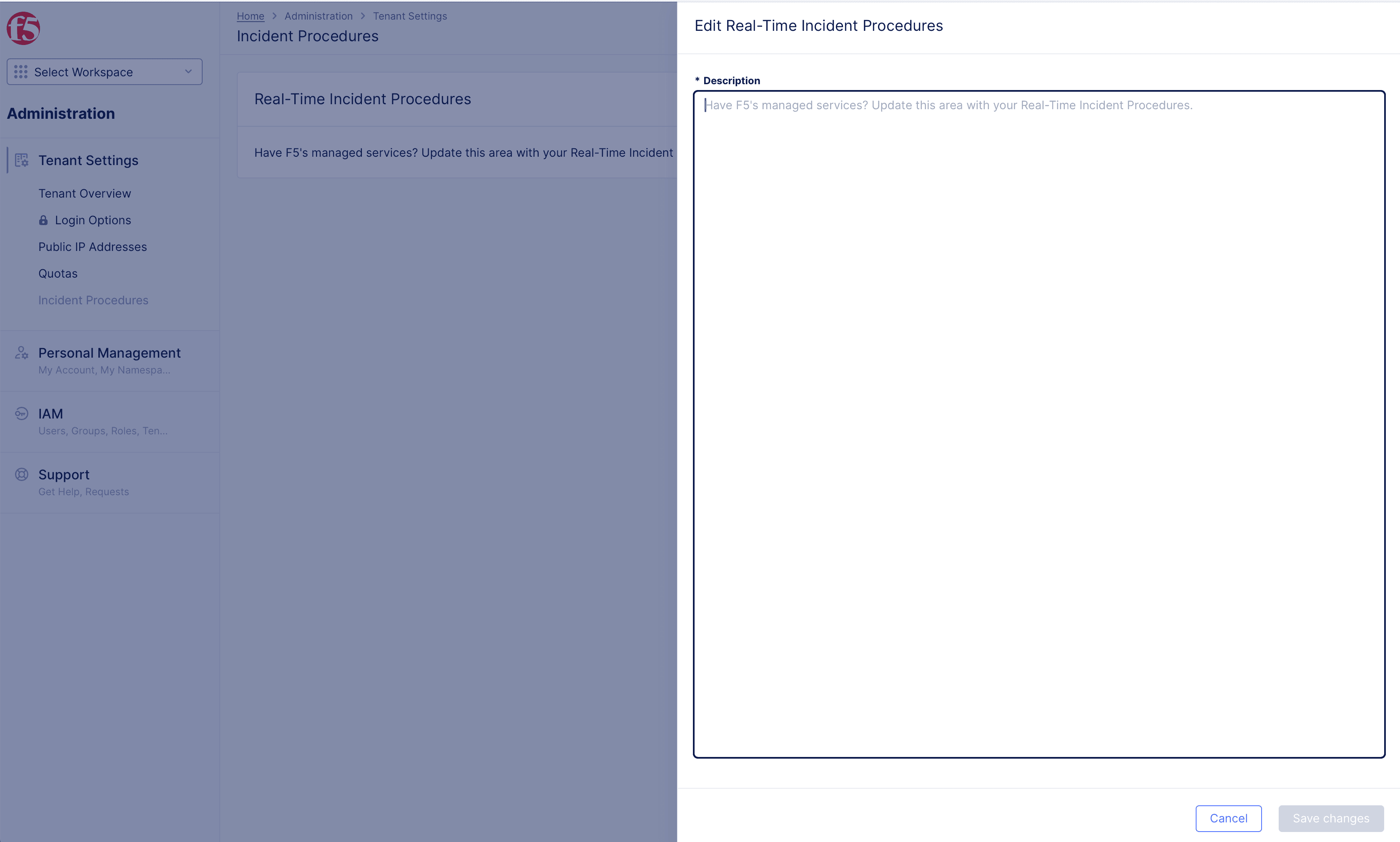 Figure: Edit Real-Time Incident Procedures
