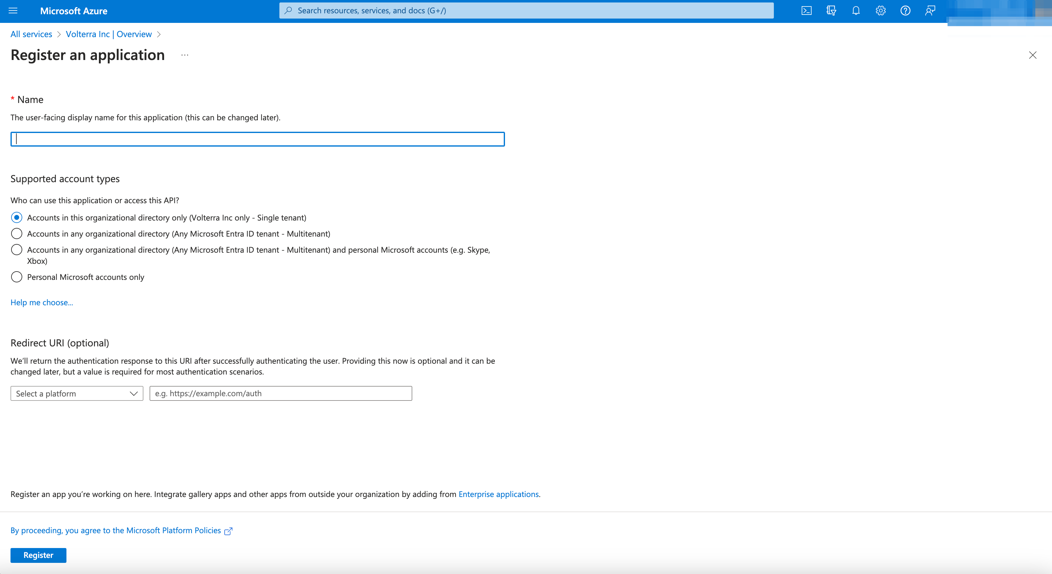 Figure: All Services > Microsoft Entra ID