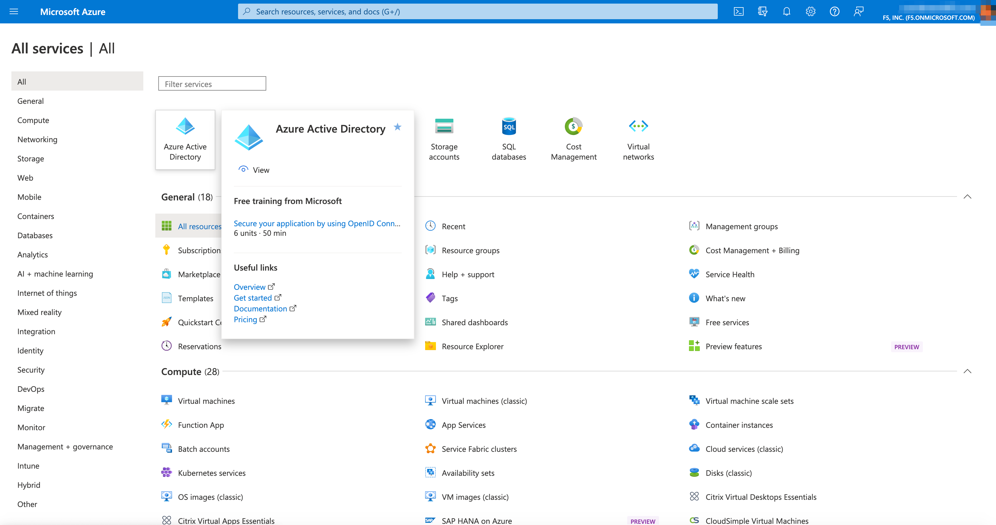 Figure: All Services > Microsoft Entra ID